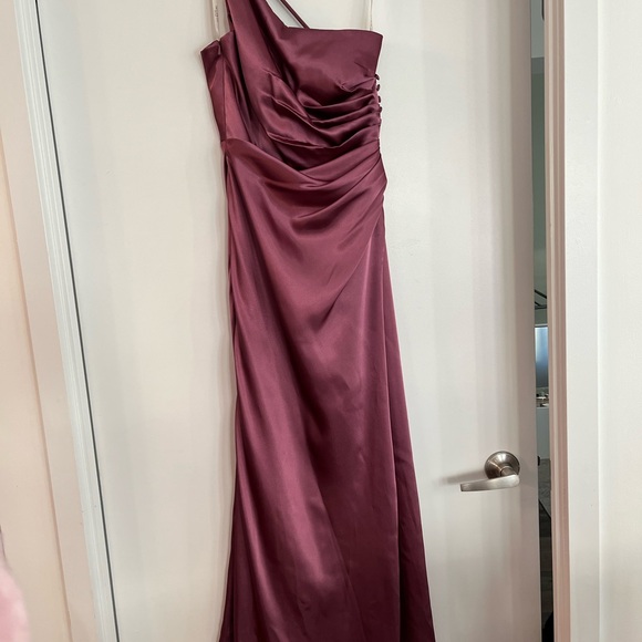 Galina Signature Charmeuse Draped One-Shoulder dress - Picture 2 of 5